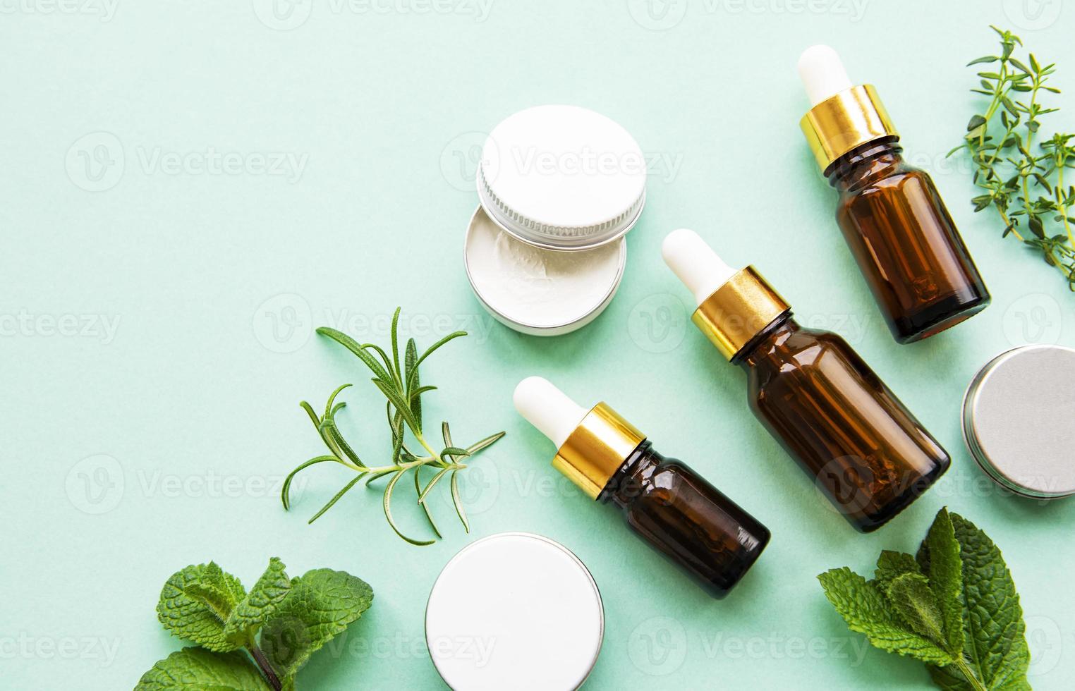 Aroma oil with herbs photo
