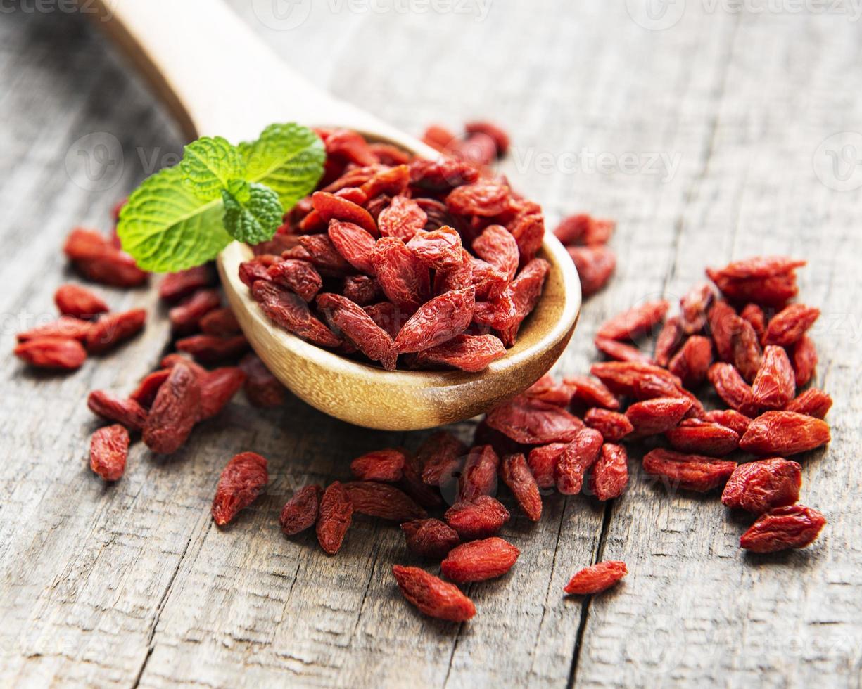 Dry red goji berries for a healthy diet photo