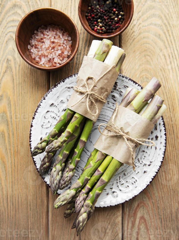 Fresh green asparagus photo