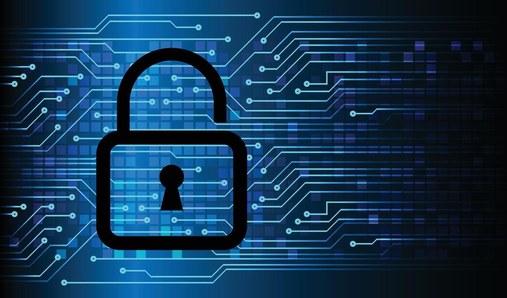 Closed Padlock on digital background cyber security vector