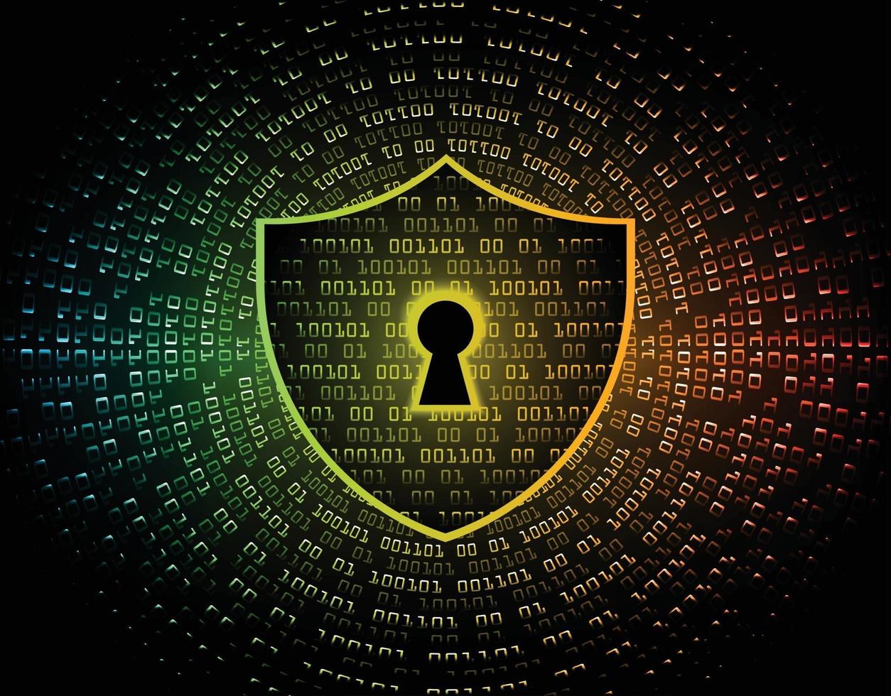 Closed Padlock on digital background cyber security vector