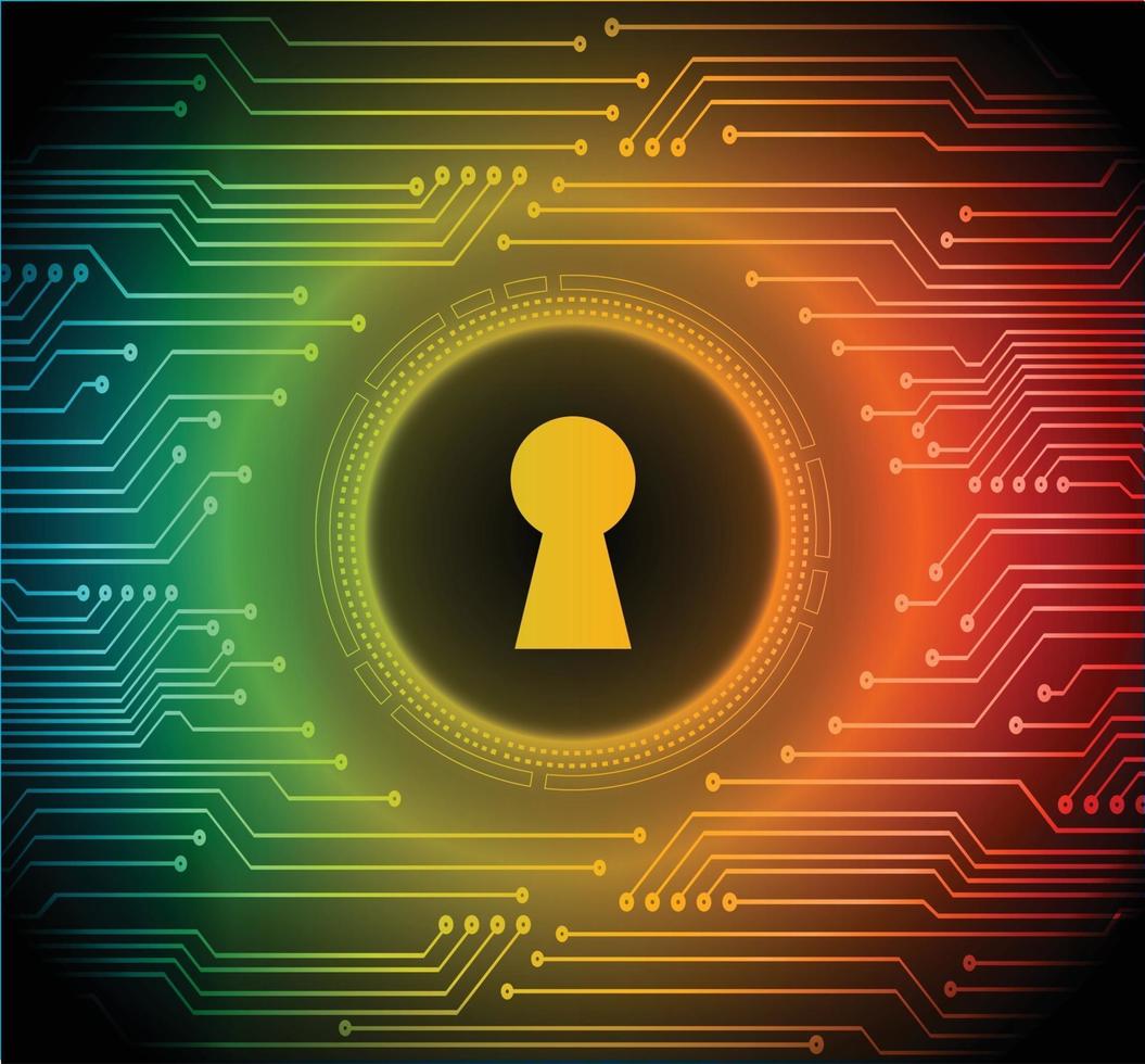 Closed Padlock on digital background cyber security vector