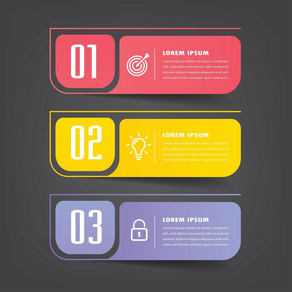 modern text box template banner Infographics vector