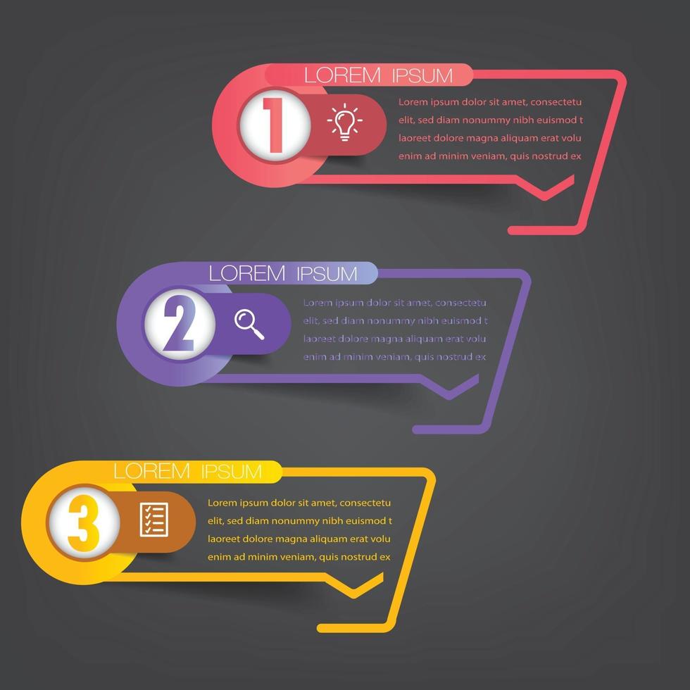modern text box template banner Infographics vector