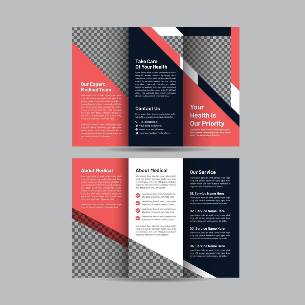 Health Care Trifold Brochure Template vector