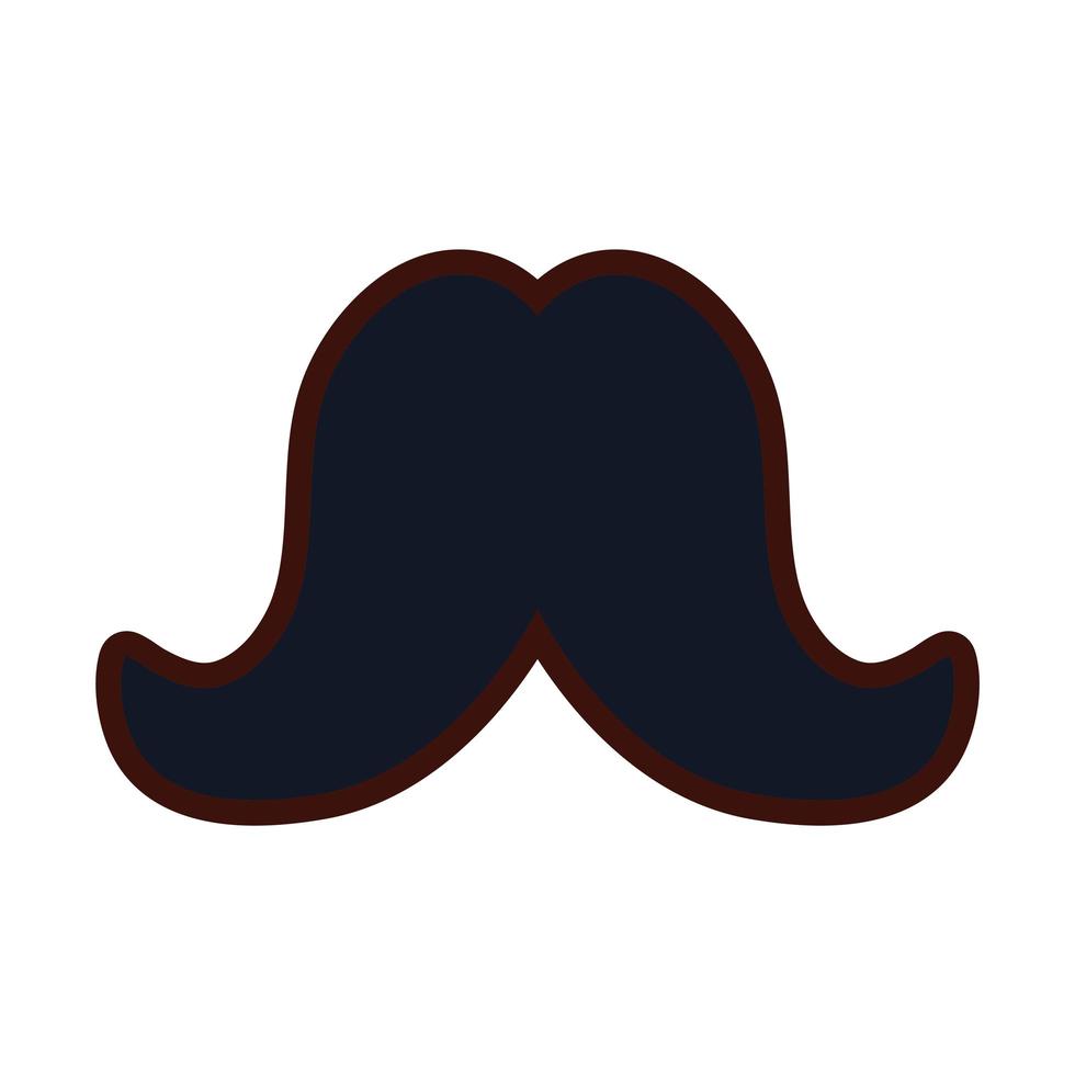 bigote vintage tendencia hipster línea y relleno vector