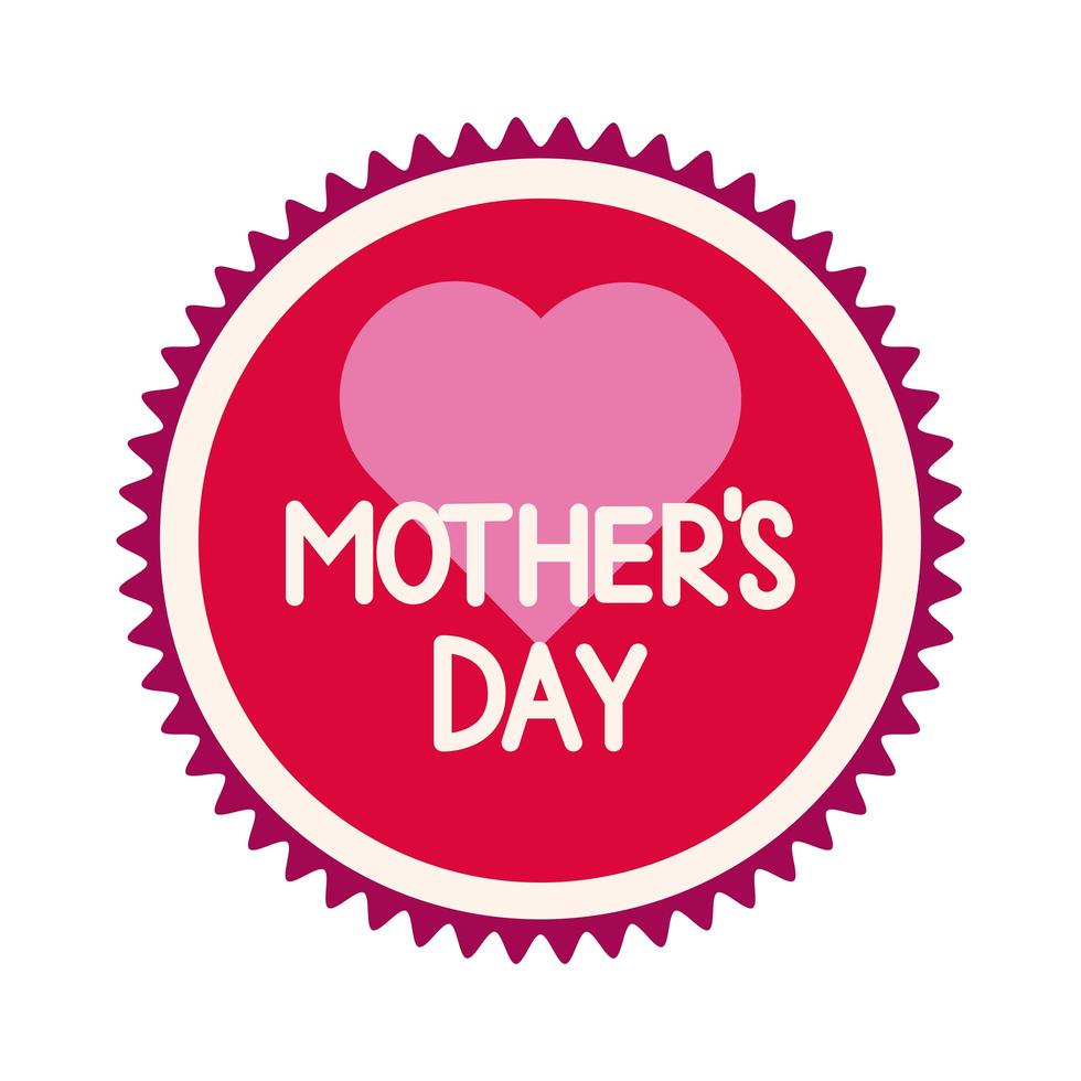 mother day seal stamp flat style icon vector