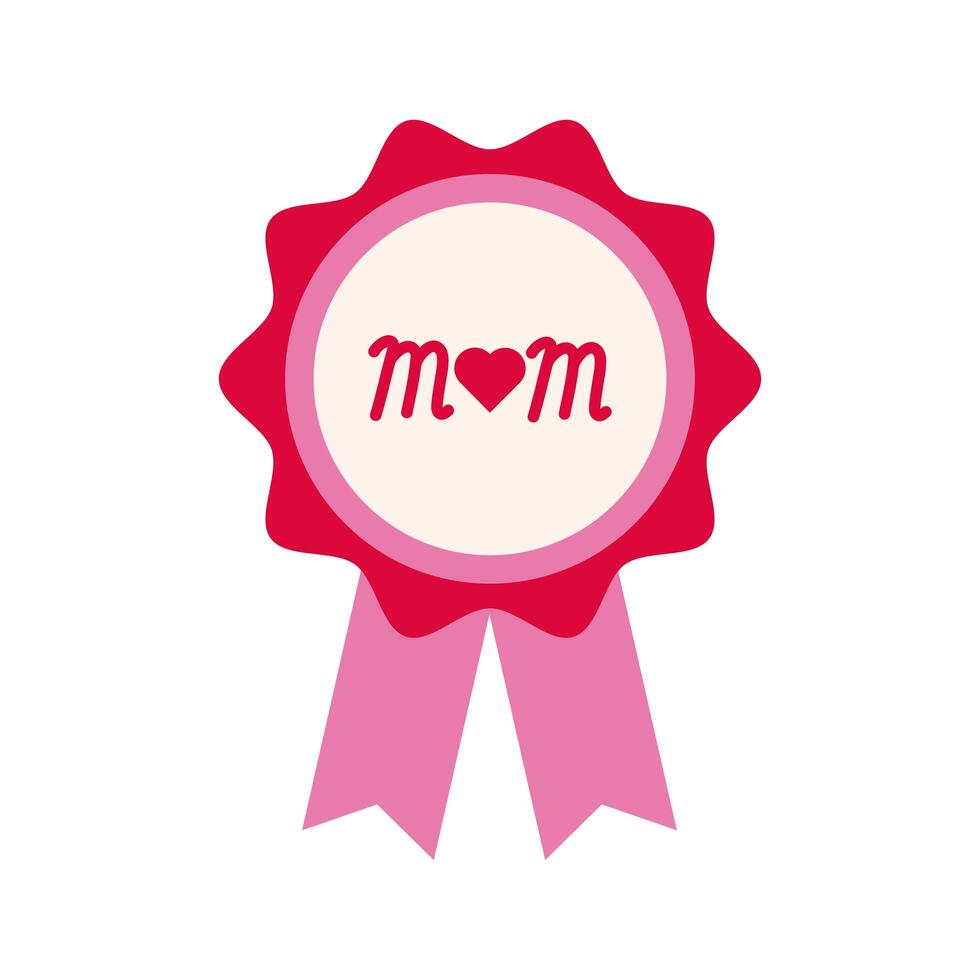 mother day medal flat style icon vector