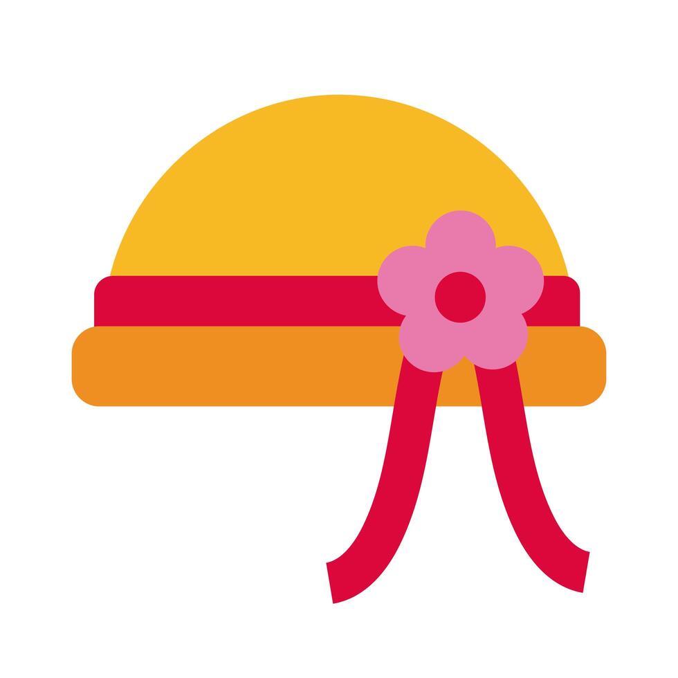 female hat accessory flat style icon vector