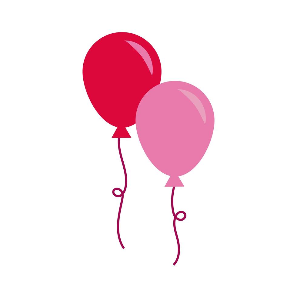 globos de helio flotante icono de estilo plano vector