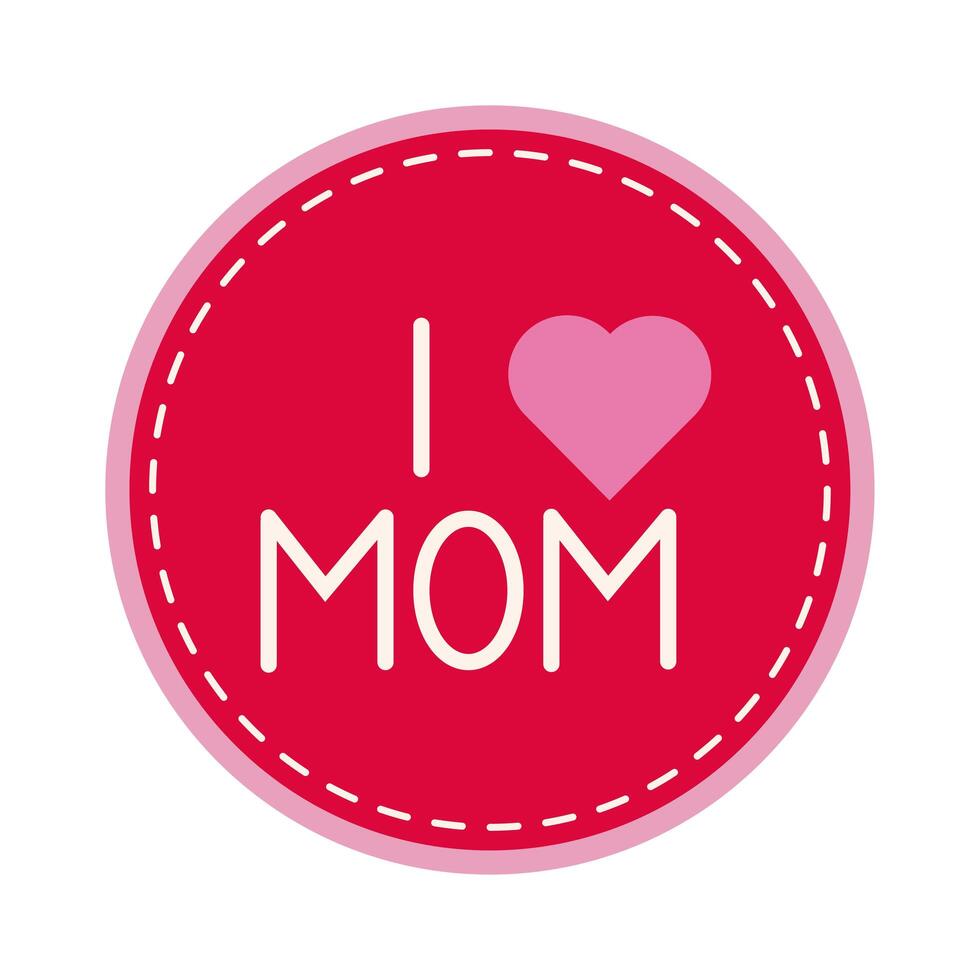 mother day seal stamp flat style icon vector