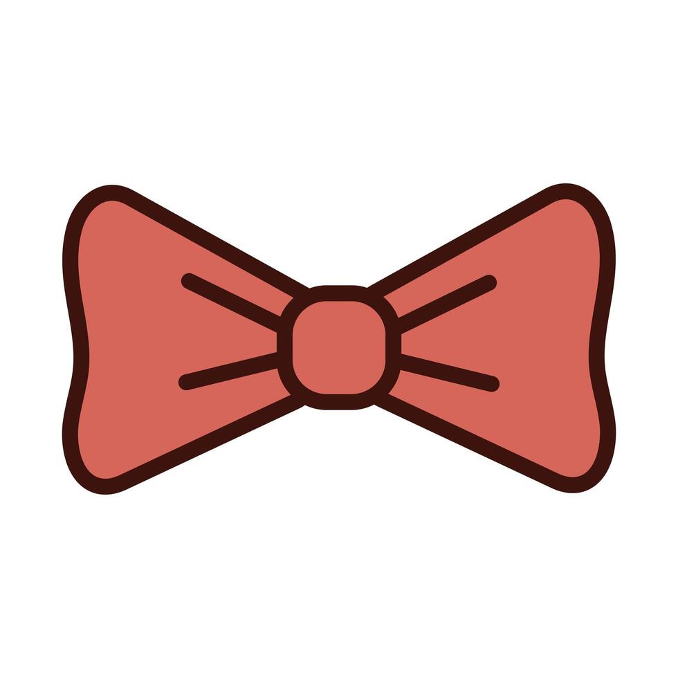 hipster fashion bow tie line and fill vector