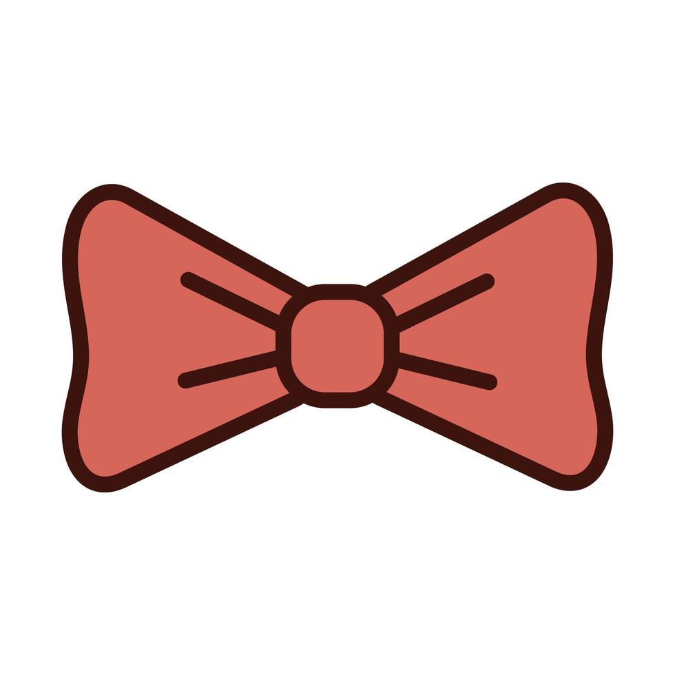 hipster fashion bow tie line and fill vector