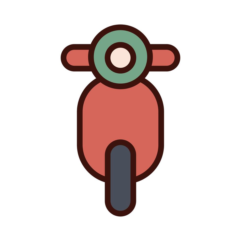 motorcycle scooter line and fill style icon vector