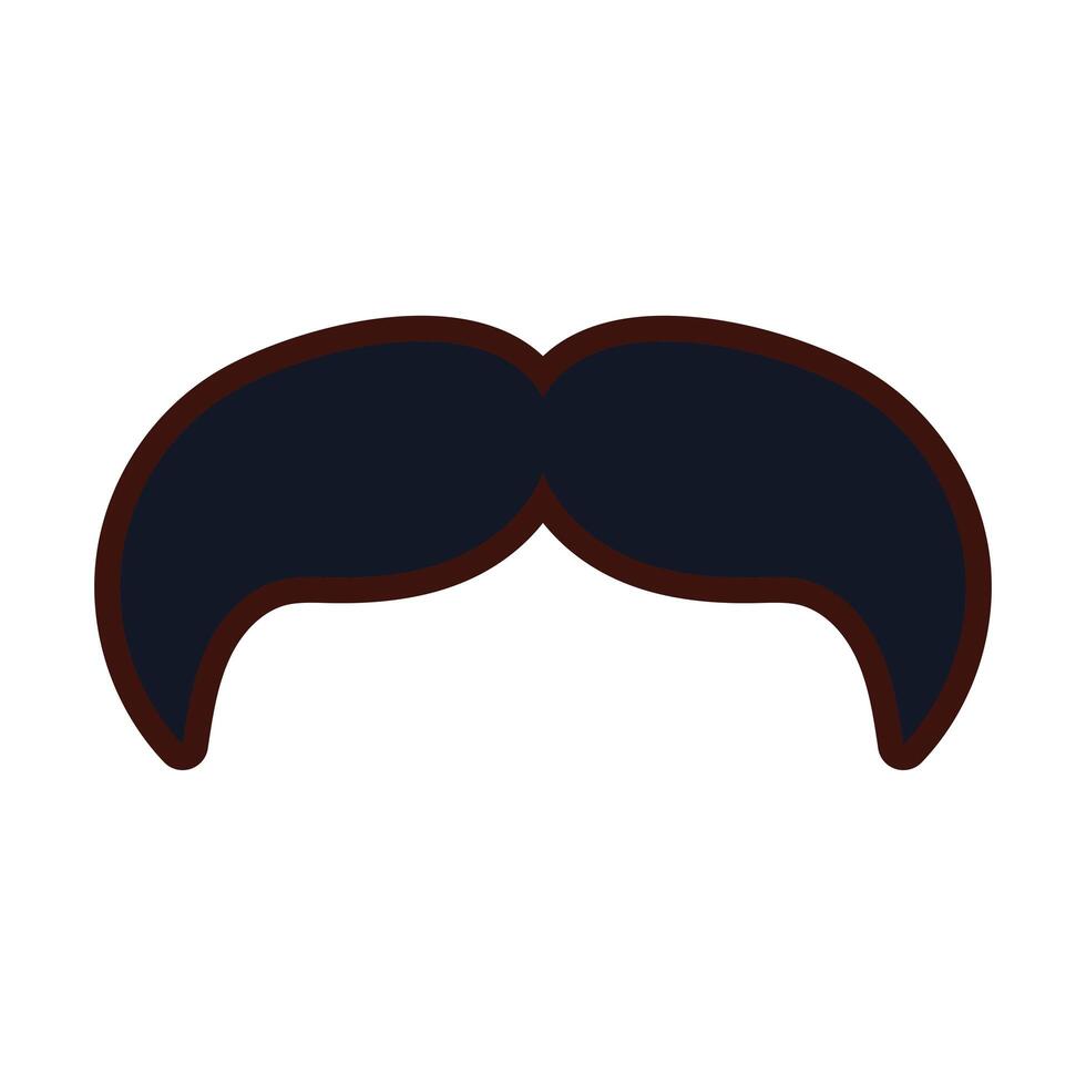mustache vintage trend hipster line and fill vector