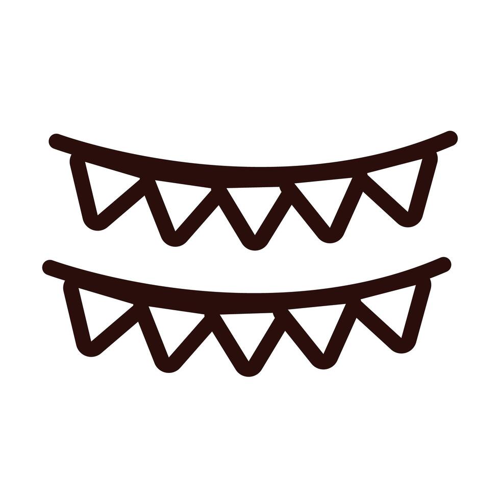 garlands germany flag oktoberfest line style icon vector