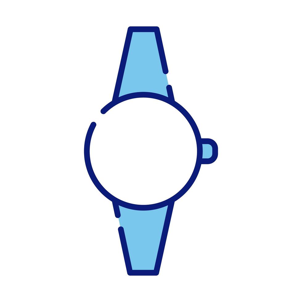 wristle watch style line and fill icon vector