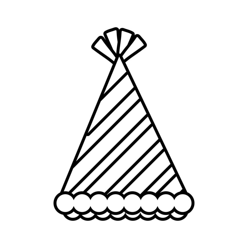 party hat line style icon vector