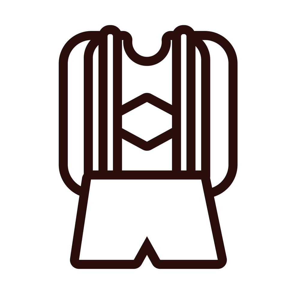 masculine costume oktoberfest line style vector