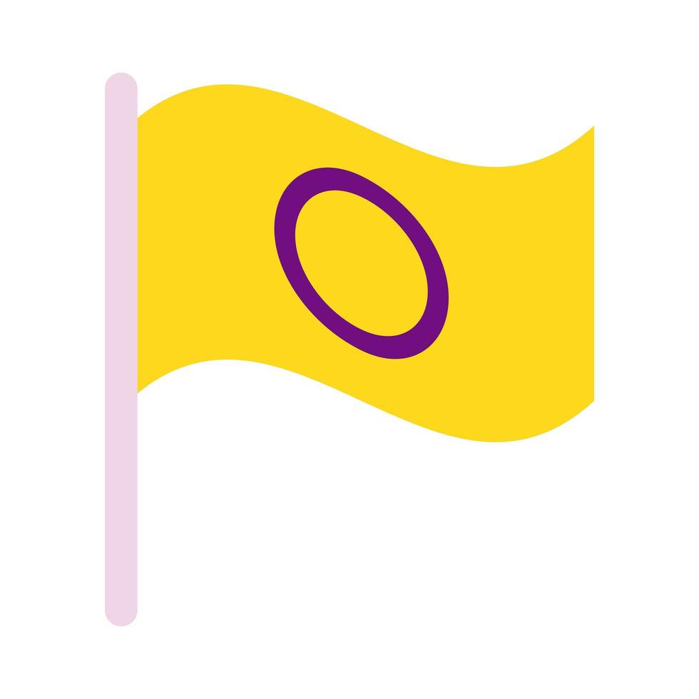bandera intersexual de orientación sexual icono de estilo multy vector