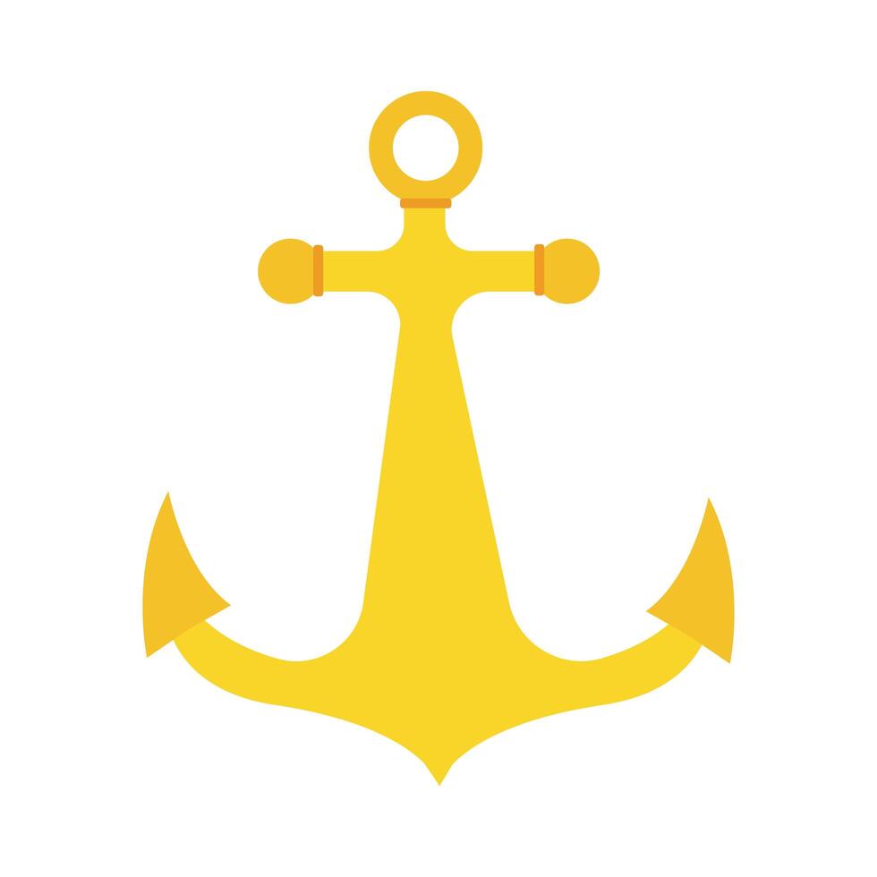 marine anchor flat style icon vector