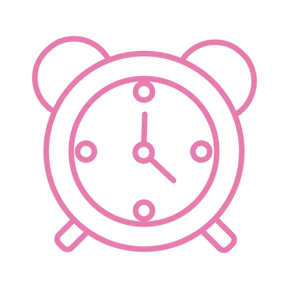 icono de estilo de línea de reloj de alarma vector