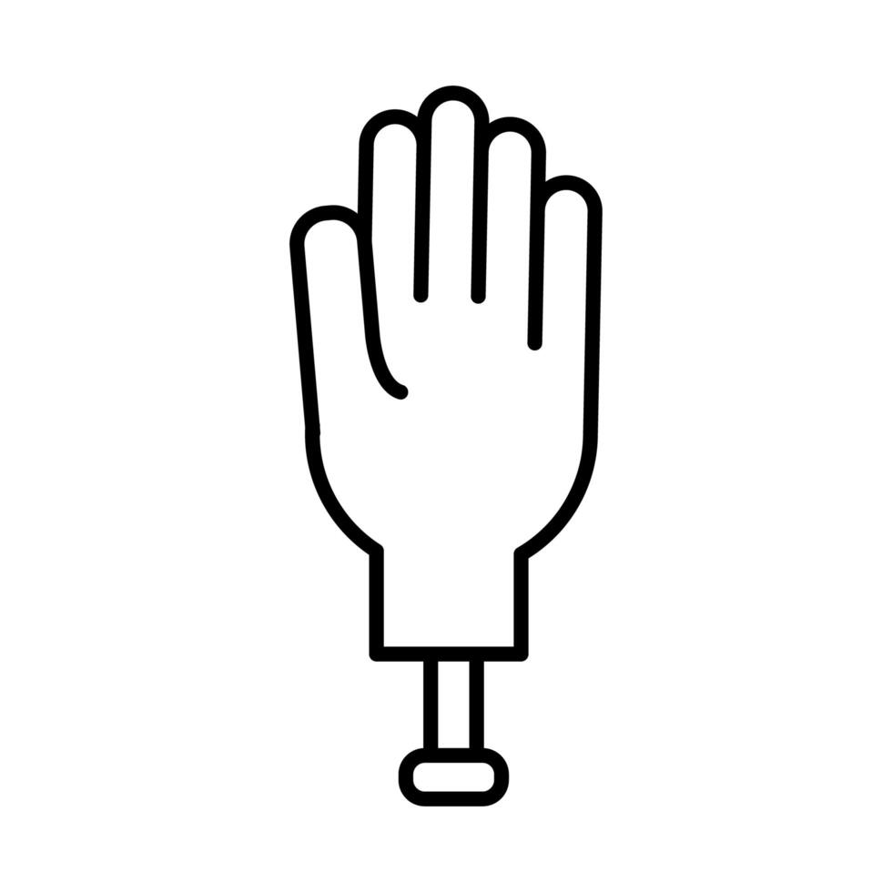 prosthesis of hand line style icon vector