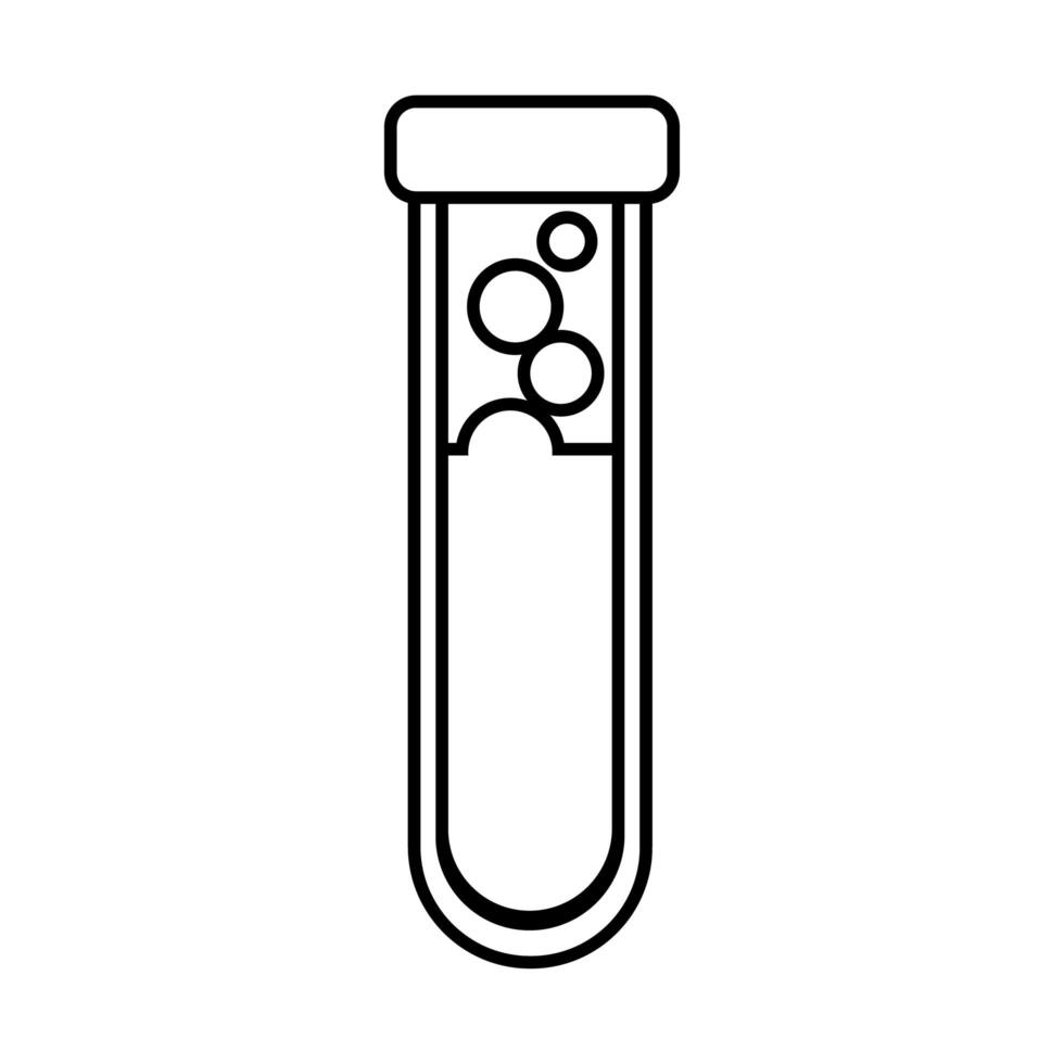 icono de línea de laboratorio de prueba de tubo médico vector