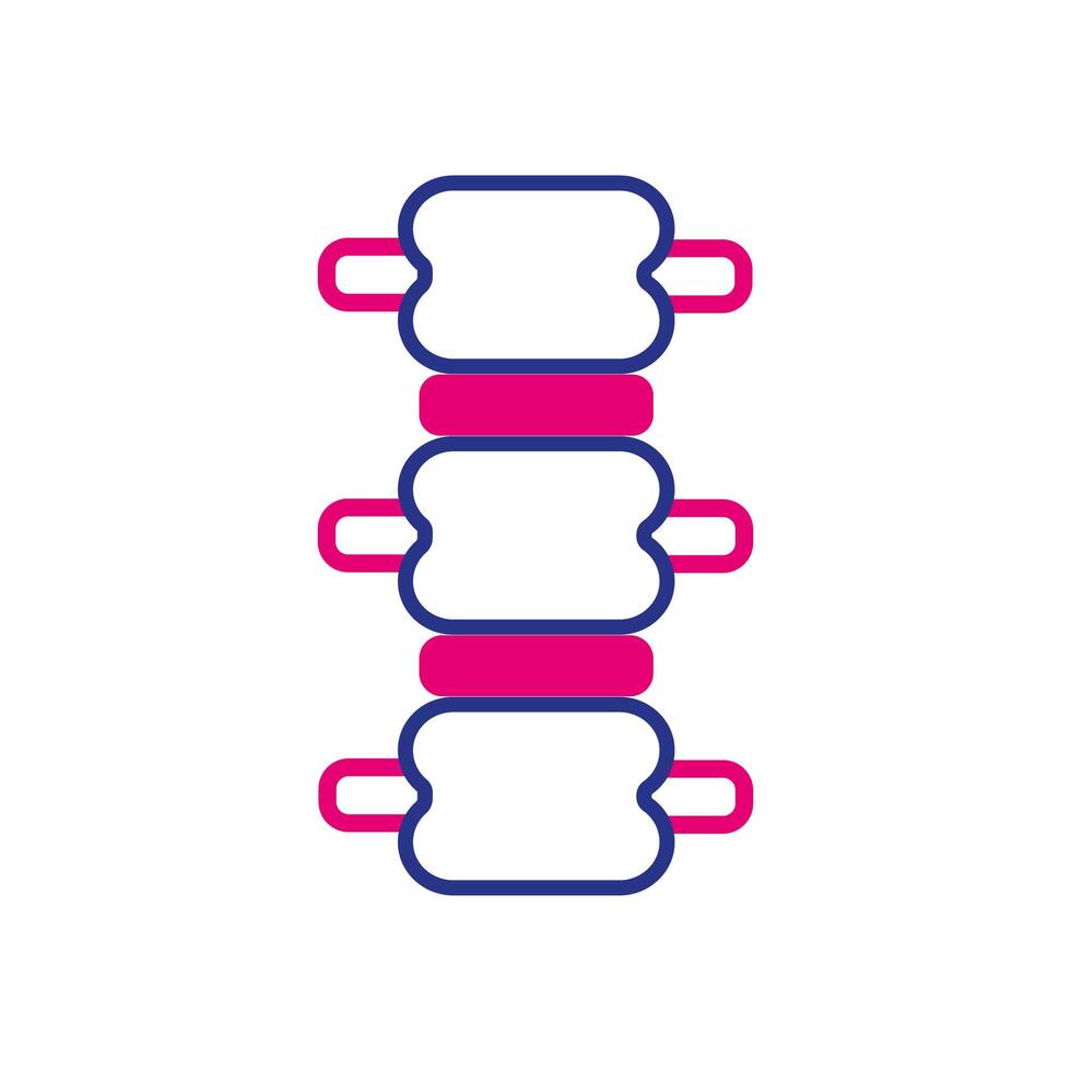 spinal vertebrae line and fill style icon vector