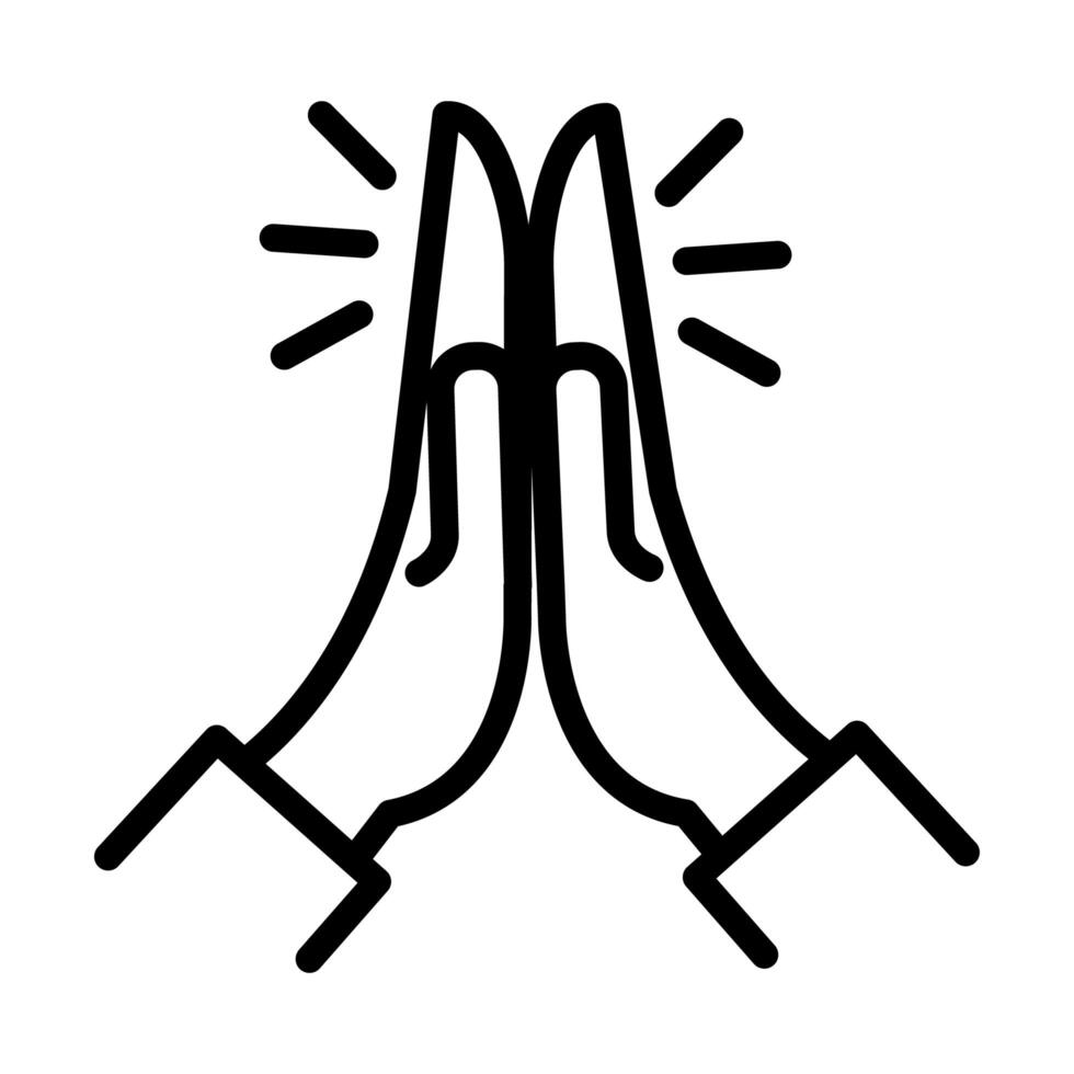 hands crash line style icon vector