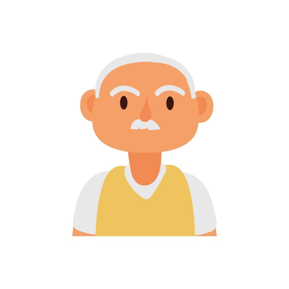 old man person avatar character vector