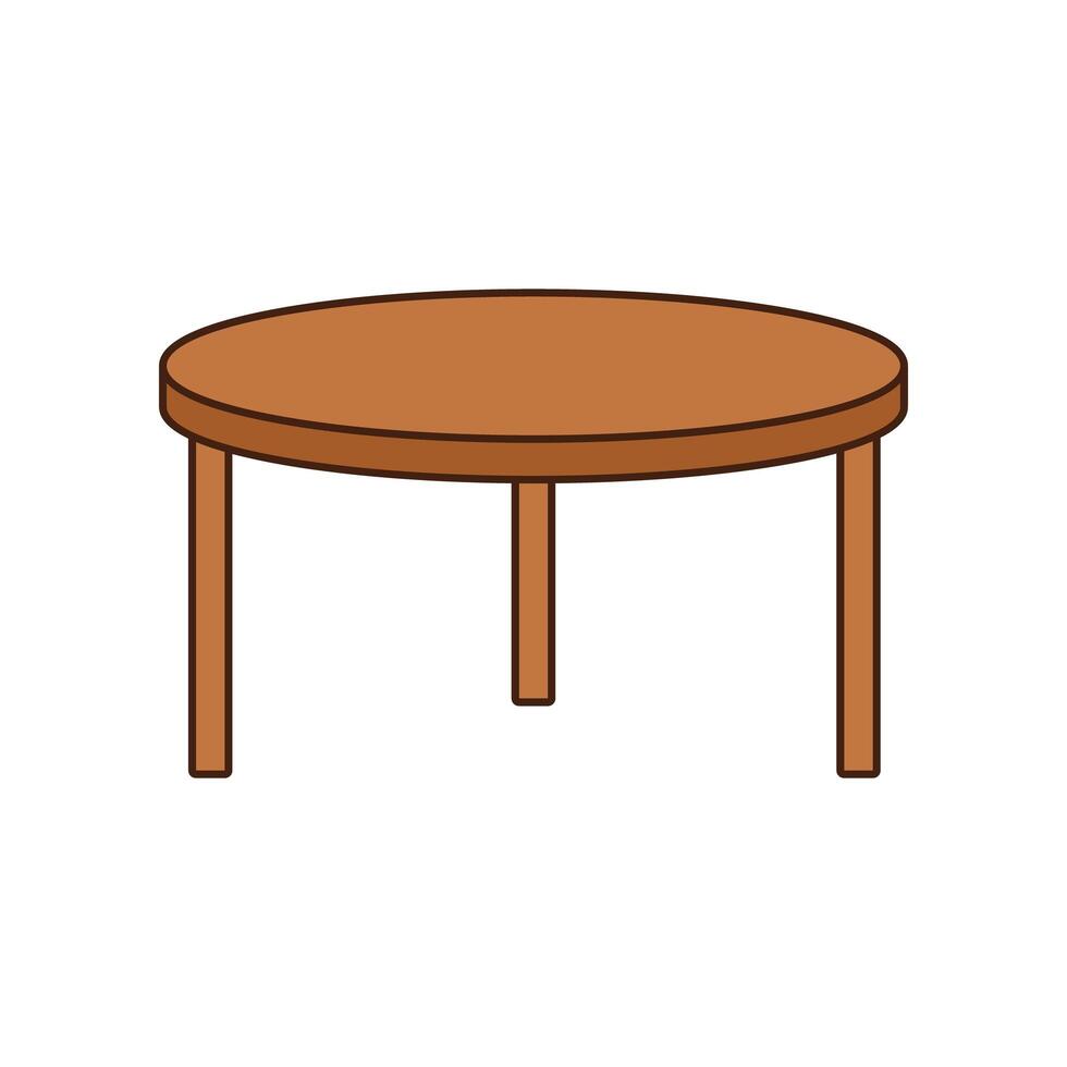 wooden table forniture isolated icon vector
