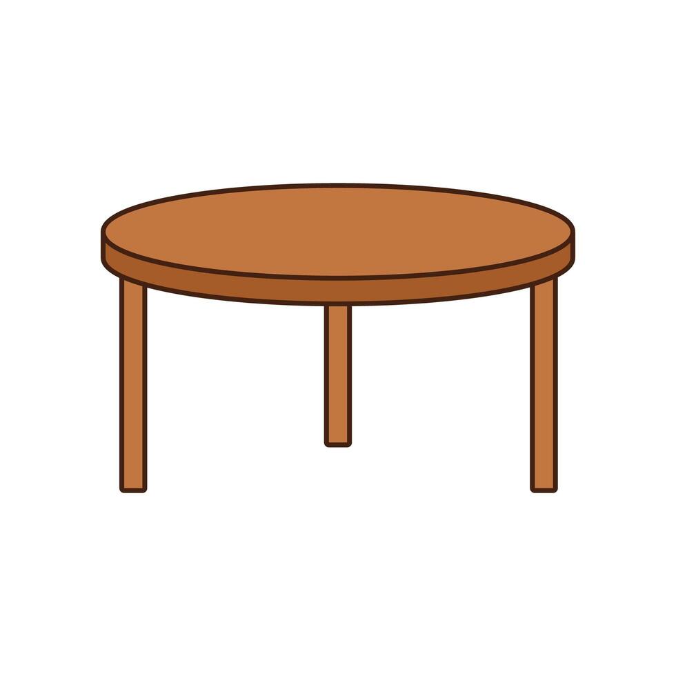 muebles de mesa de madera icono aislado vector