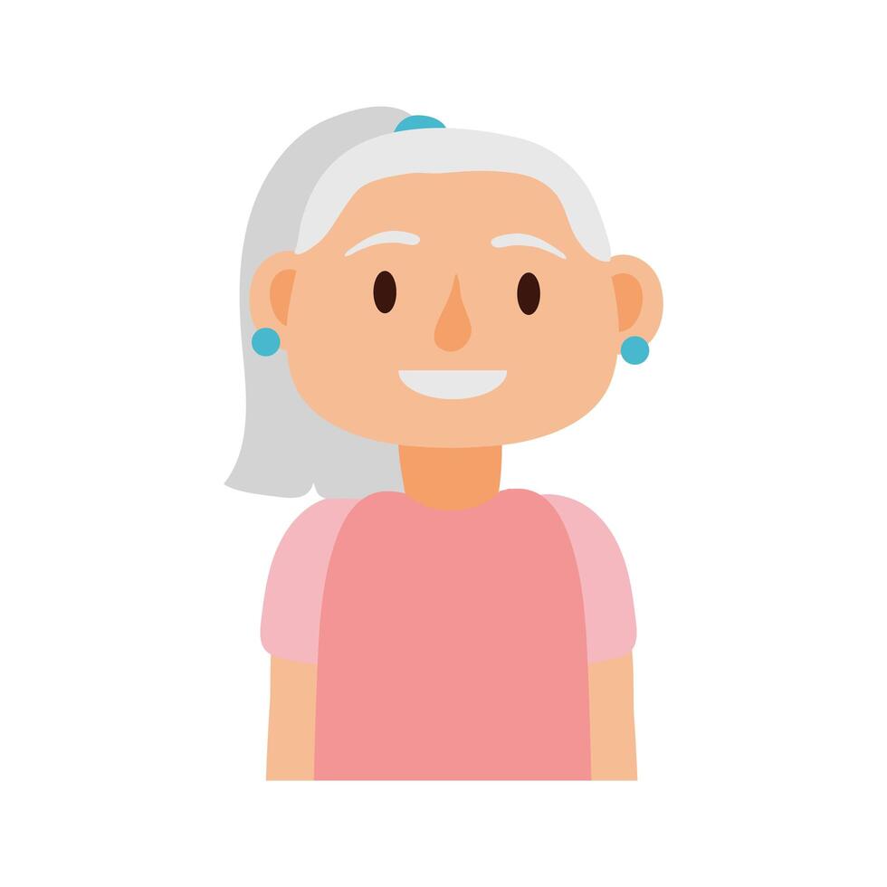 old woman person avatar character vector