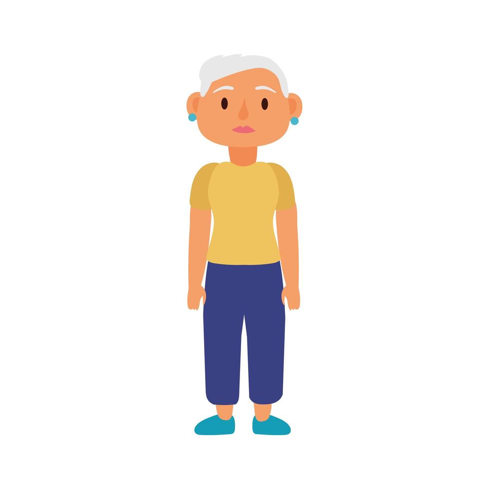 personaje de avatar de persona anciana vector