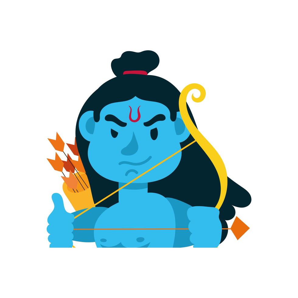 rama god with arch character vector