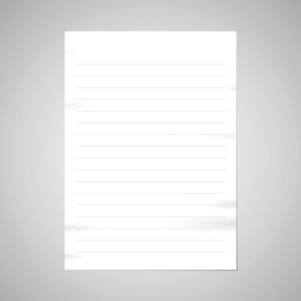 Blank paper with line Vector illustration