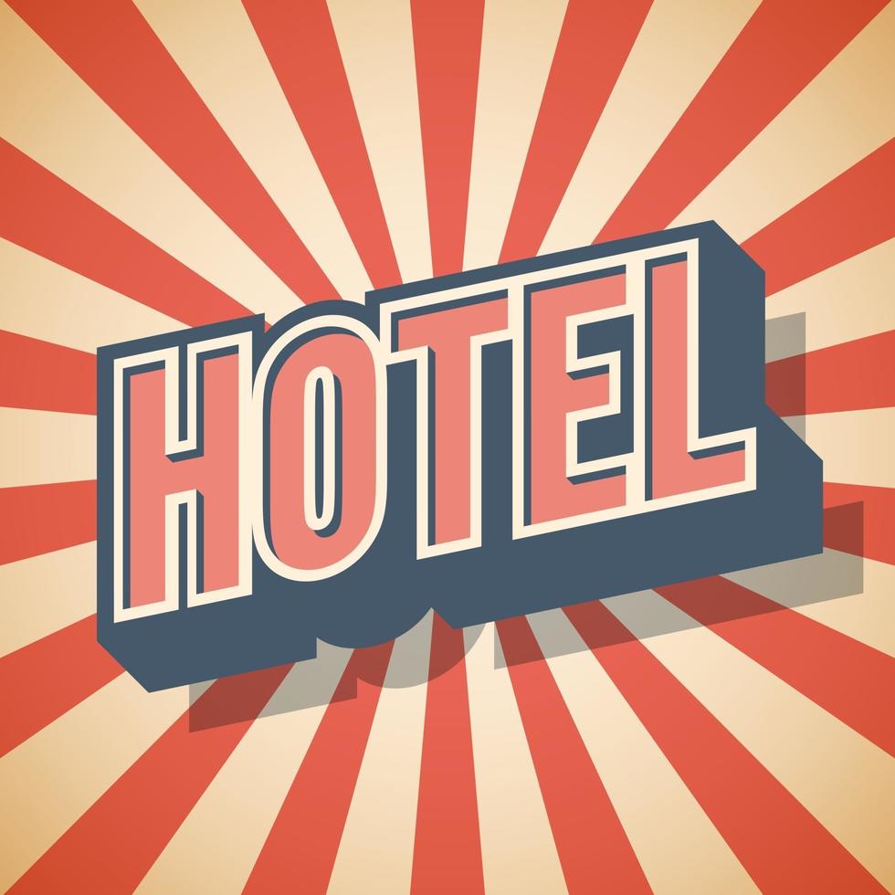 cartel retro hotel etiqueta ilustración vectorial vector