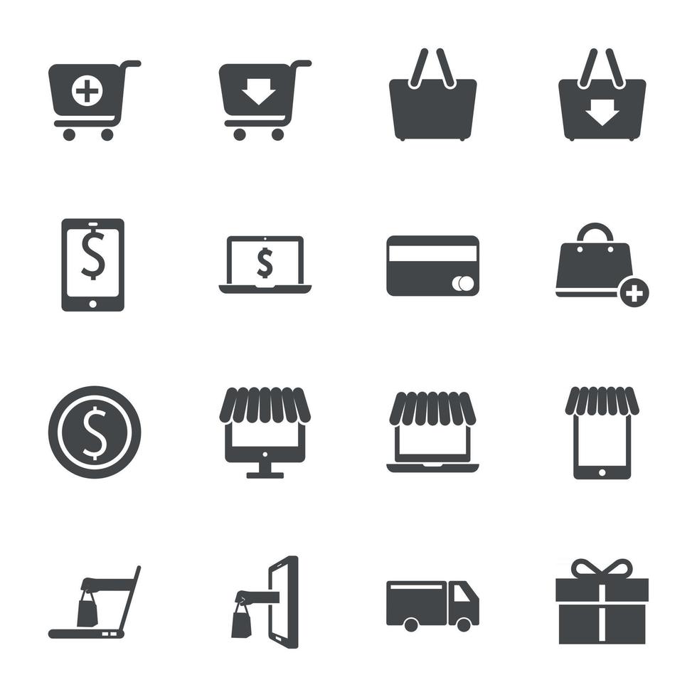 Shopping online icons sign Vector illustration