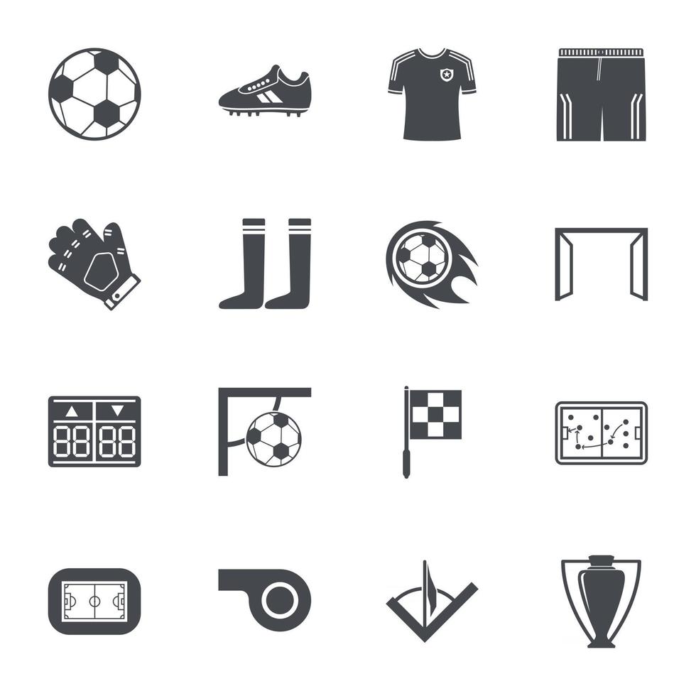fútbol, iconos, señal, vector, ilustración vector