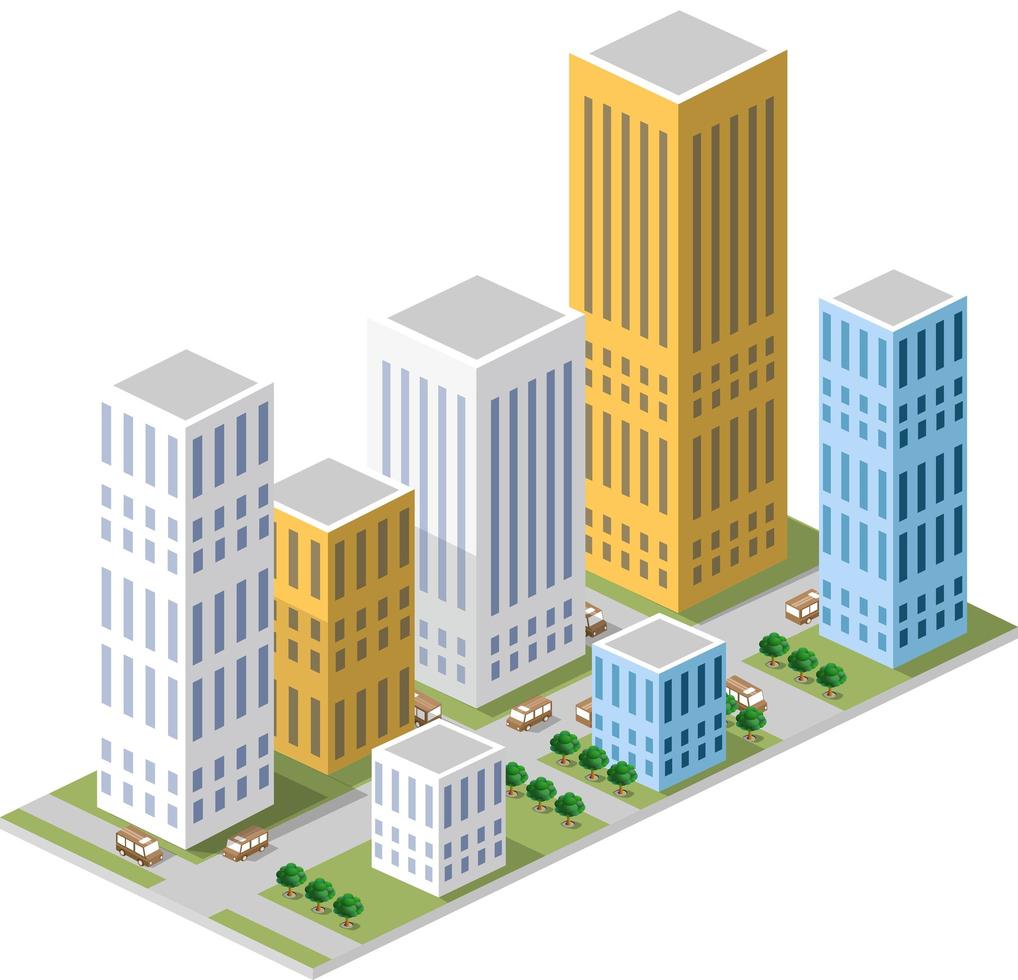 Isometric in a big city vector