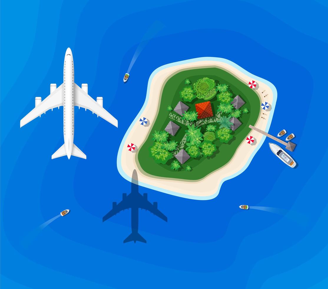 Top view of an island vector