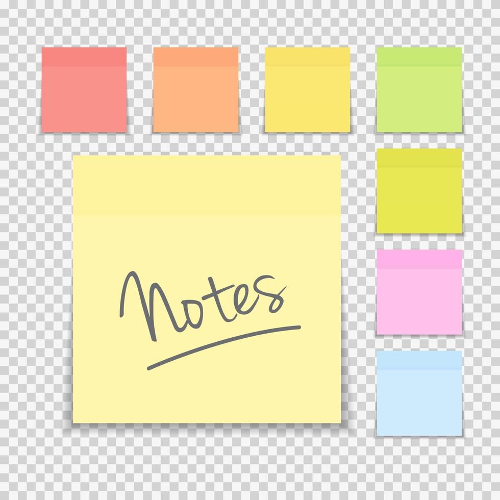 Sticky Paper Note set vector