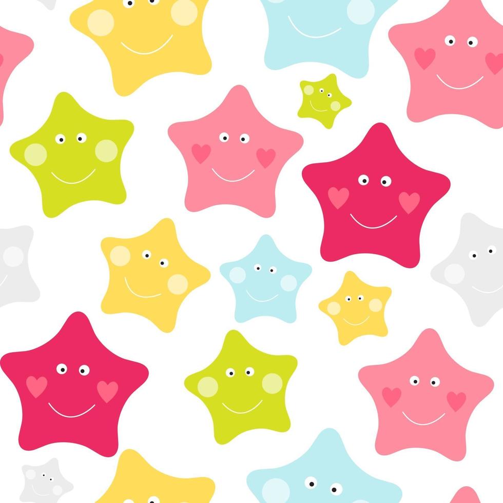 Cute Children's Seamless Pattern Background with Stars vector