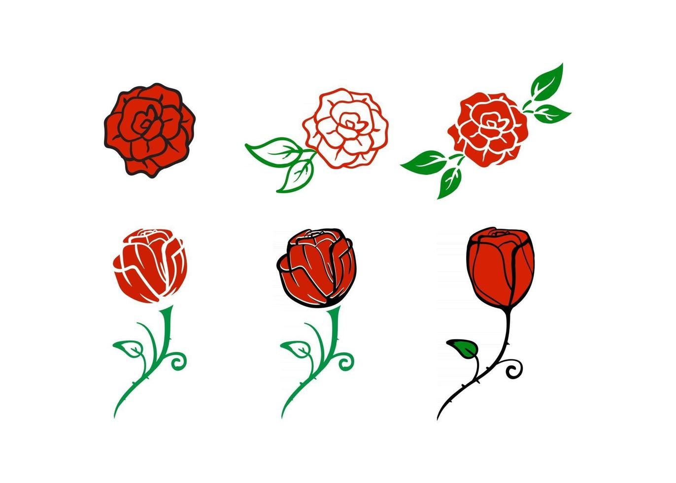 Ilustración de vector de plantilla de diseño de icono de rosas aislado