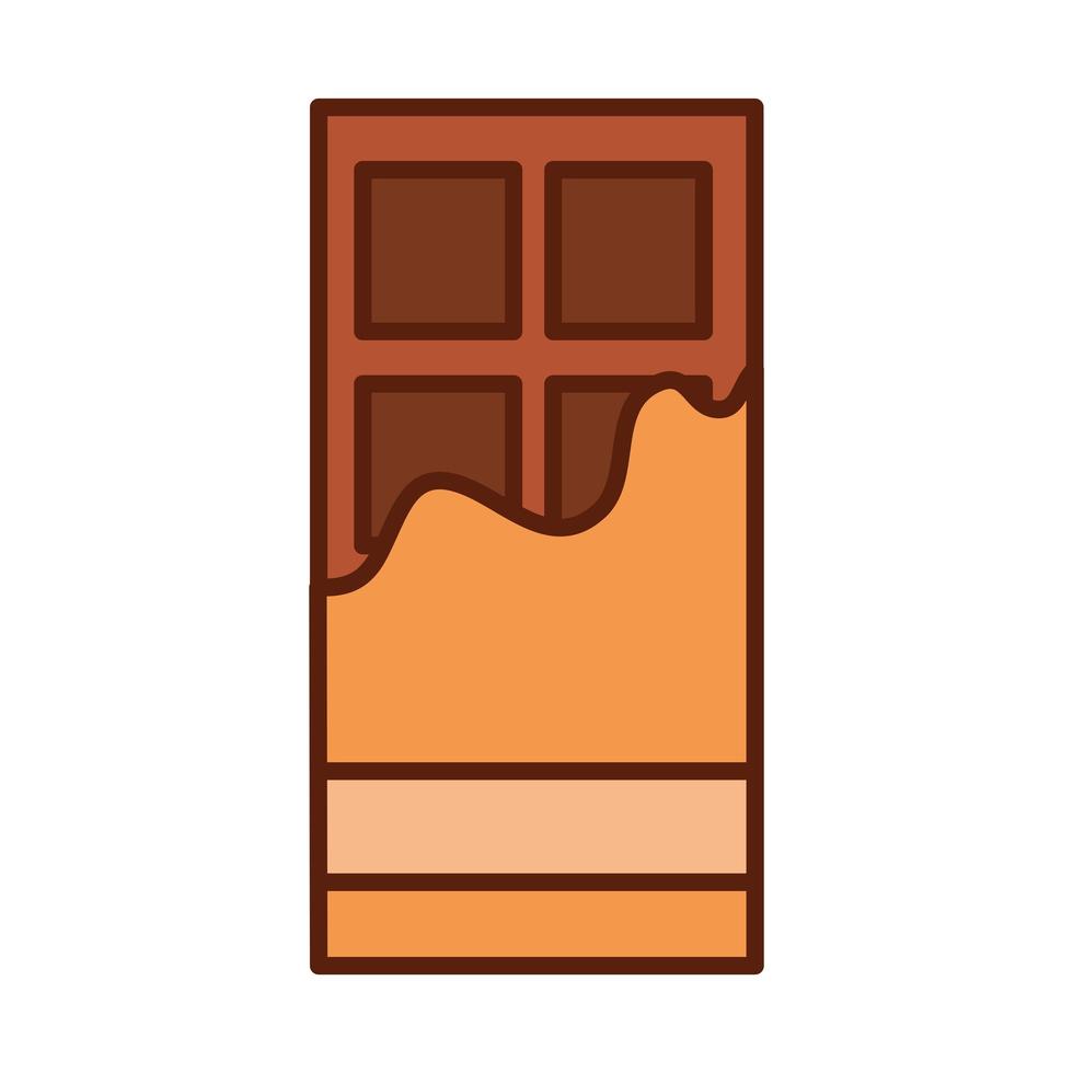 chocolate bar fast food dinner and menu tasty meal and unhealthy line and fill icon vector