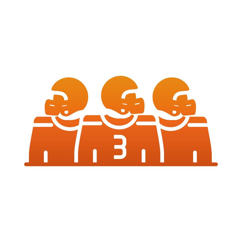 american football team players game sport professional and recreational gradient design icon vector