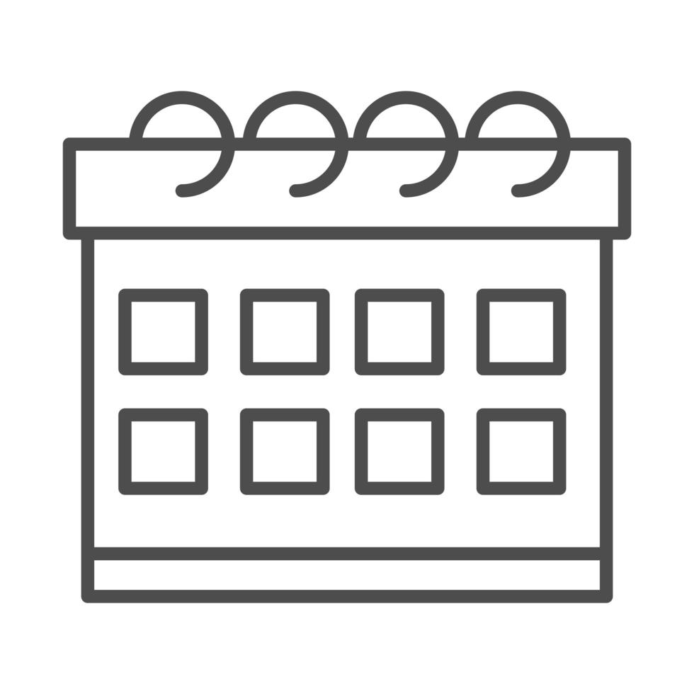 calendar reminder date time line style icon vector