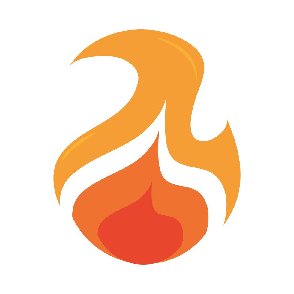 fire flame burning hot glow flat design icon vector