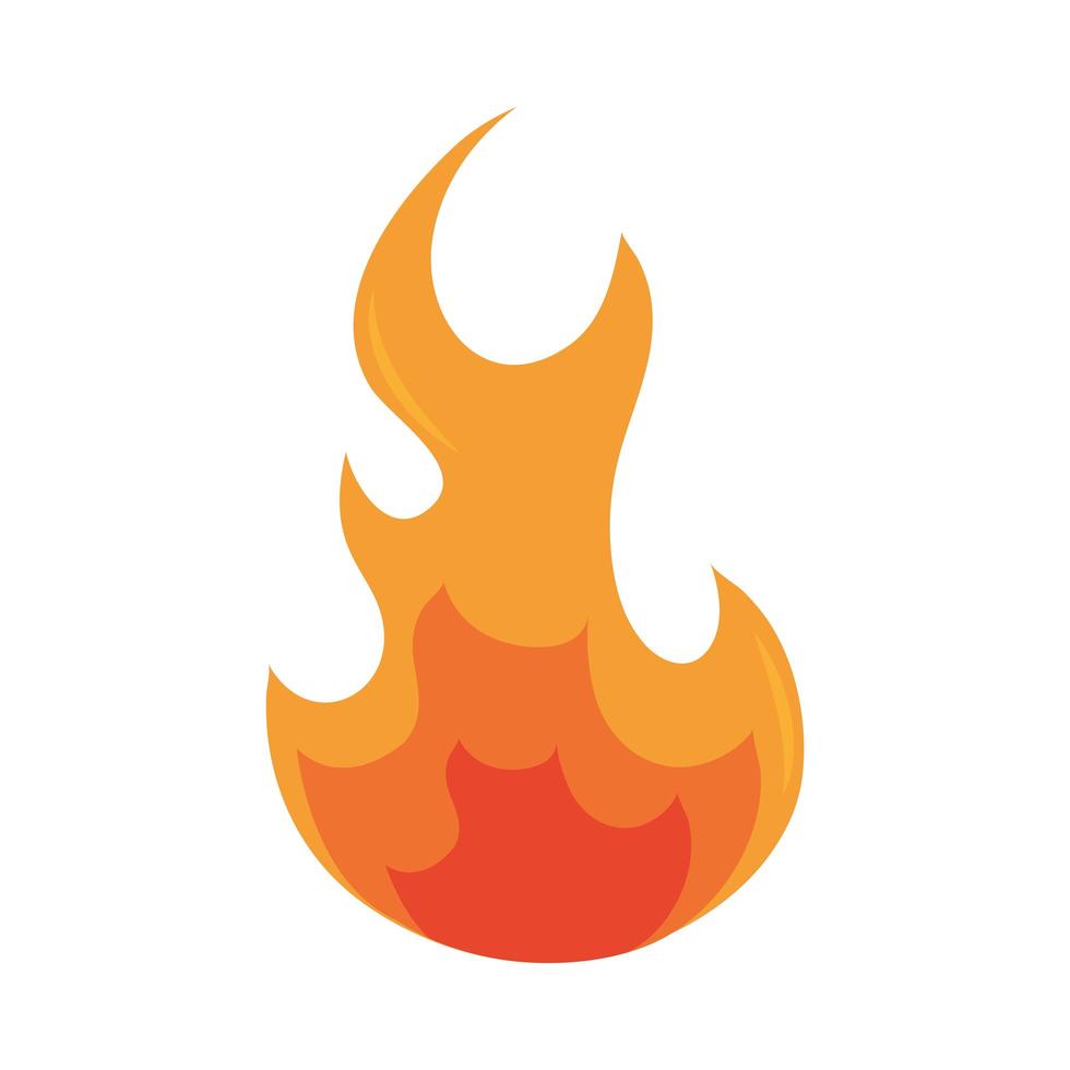 fuego llama ardiente resplandor caliente icono de diseño plano vector